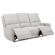 Pemberly Row Chenille Fabric Upholstered Power Reclining Sofa in Gray