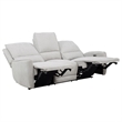 Pemberly Row Chenille Fabric Upholstered Power Reclining Sofa in Gray