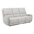 Pemberly Row Chenille Fabric Upholstered Power Reclining Sofa in Gray