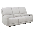 Pemberly Row 2-piece Chenille Fabric Power Reclining Sofa Set in Dove Gray