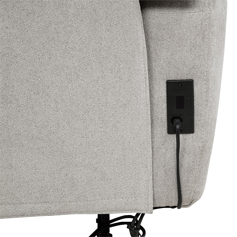 Pemberly Row 2-piece Chenille Fabric Power Reclining Sofa Set in Dove Gray