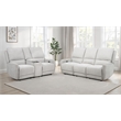 Pemberly Row 2-piece Chenille Fabric Power Reclining Sofa Set in Dove Gray