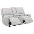 Pemberly Row 2-piece Chenille Fabric Power Reclining Sofa Set in Dove Gray