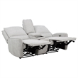 Pemberly Row 2-piece Chenille Fabric Power Reclining Sofa Set in Dove Gray