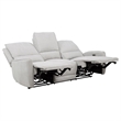 Pemberly Row 3-piece Chenille Fabric Power Reclining Sofa Set in Dove Gray