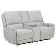 Pemberly Row 3-piece Chenille Fabric Power Reclining Sofa Set in Dove Gray
