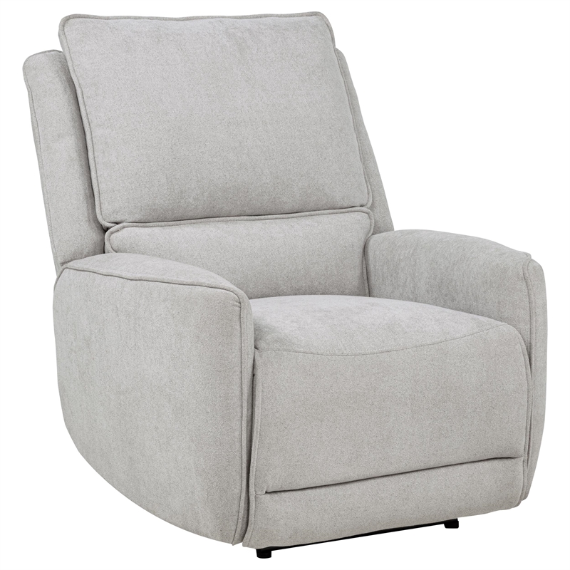 Pemberly Row 3-piece Chenille Fabric Power Reclining Sofa Set in Dove Gray