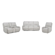 Pemberly Row 3-piece Chenille Fabric Power Reclining Sofa Set in Dove Gray