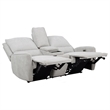Pemberly Row Chenille Upholstered Power Reclining Loveseat in Dove Grey
