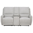 Pemberly Row Chenille Upholstered Power Reclining Loveseat in Dove Grey