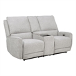 Pemberly Row Chenille Upholstered Power Reclining Loveseat in Dove Grey