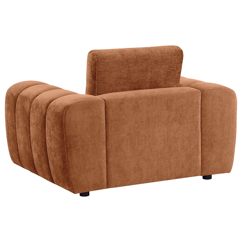 Pemberly Row Chenille Upholstered Accent Chair in Burnt Orange