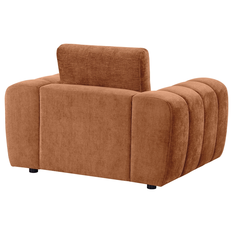 Pemberly Row Chenille Upholstered Accent Chair in Burnt Orange