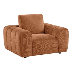 Pemberly Row Chenille Upholstered Accent Chair in Burnt Orange