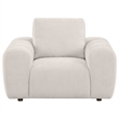 Pemberly Row Chenille Upholstered Wide Arm Accent Chair in Ivory