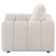 Pemberly Row Chenille Upholstered Wide Arm Accent Chair in Ivory