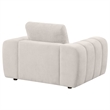 Pemberly Row Chenille Upholstered Wide Arm Accent Chair in Ivory