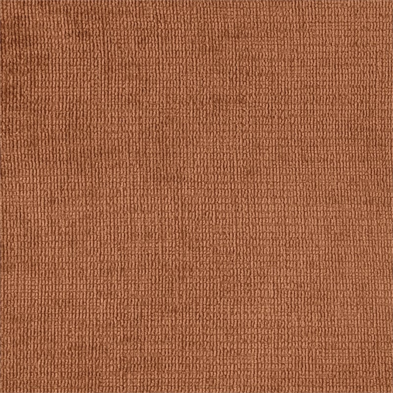Pemberly Row Chenille Upholstered Rounded Ottoman in Burnt Orange