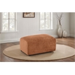 Pemberly Row Chenille Upholstered Rounded Ottoman in Burnt Orange