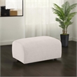 Pemberly Row Contemporary Chenille Upholstered Ottoman in Ivory
