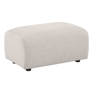 Pemberly Row Contemporary Chenille Upholstered Ottoman in Ivory