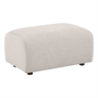Pemberly Row Contemporary Chenille Upholstered Ottoman in Ivory