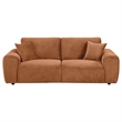 Pemberly Row Chenille Upholstered Wide Arm Sofa in Burnt Orange