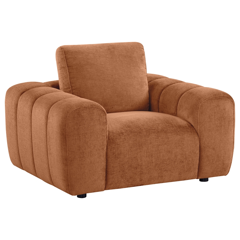 Pemberly Row 4-piece Chenille Upholstered Sofa Set in Burnt Orange