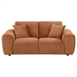 Pemberly Row Chenille Upholstered Wide Arm Loveseat in Burnt Orange