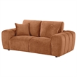 Pemberly Row Chenille Upholstered Wide Arm Loveseat in Burnt Orange