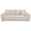 Pemberly Row Chenille Upholstered Wide Chunky Arm Sofa in Ivory