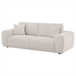 Pemberly Row Chenille Upholstered Wide Chunky Arm Sofa in Ivory