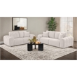 Pemberly Row 2-piece Chenille Upholstered Wide Arm Sofa Set in Ivory