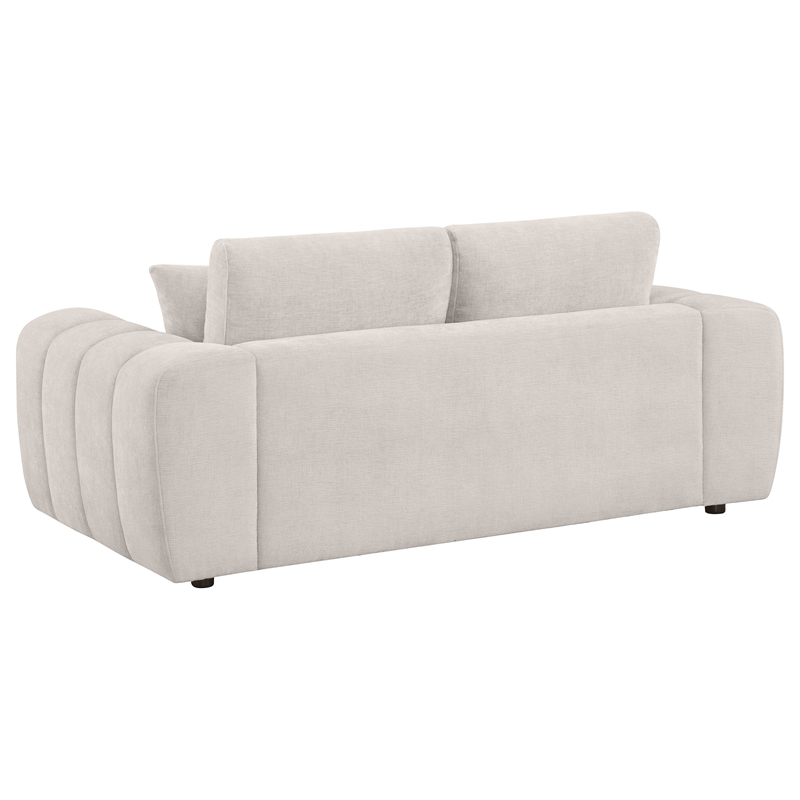 Pemberly Row 2-piece Chenille Upholstered Wide Arm Sofa Set in Ivory