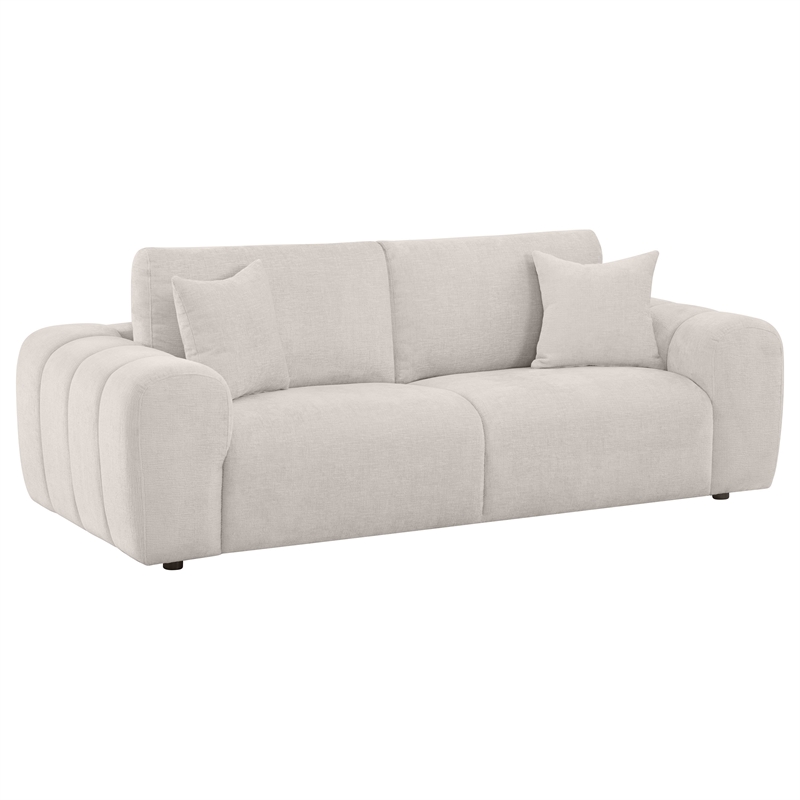 Pemberly Row 4-piece Chenille Upholstered Wide Arm Sofa Set in Ivory