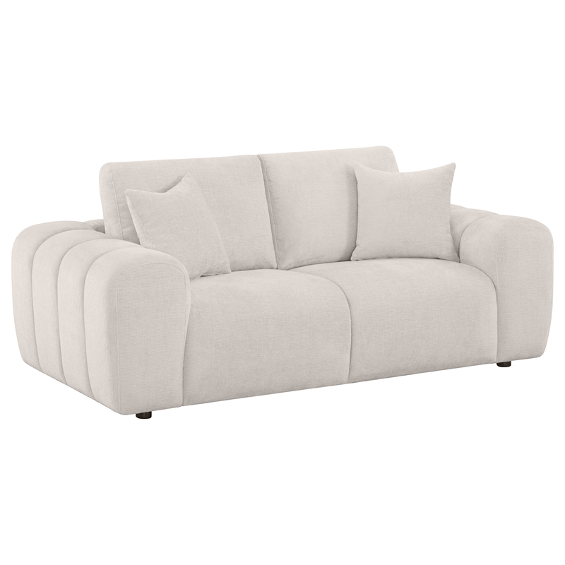 Pemberly Row 4-piece Chenille Upholstered Wide Arm Sofa Set in Ivory