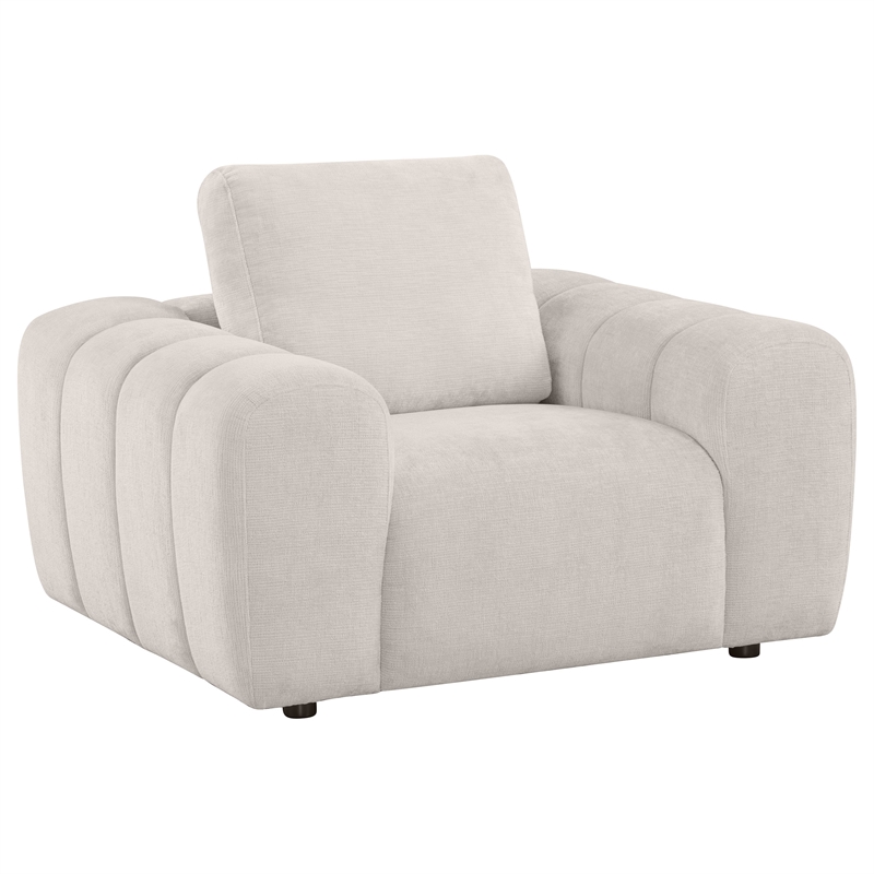 Pemberly Row 4-piece Chenille Upholstered Wide Arm Sofa Set in Ivory