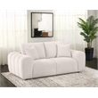 Pemberly Row Chenille Upholstered Wide Arm Loveseat in Ivory