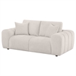 Pemberly Row Chenille Upholstered Wide Arm Loveseat in Ivory