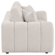 Pemberly Row Chenille Upholstered Wide Arm Loveseat in Ivory
