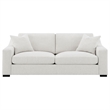 Pemberly Row Transitional Fabric Upholstered Track Arm Sofa in Sand