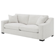 Pemberly Row Transitional Fabric Upholstered Track Arm Sofa in Sand