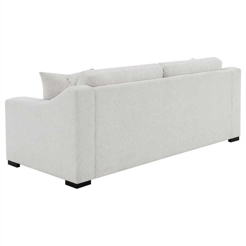 Pemberly Row Transitional Fabric Upholstered Track Arm Sofa in Sand