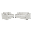 Pemberly Row 2-piece Fabric Upholstered Track Arm Sofa Set in Sand