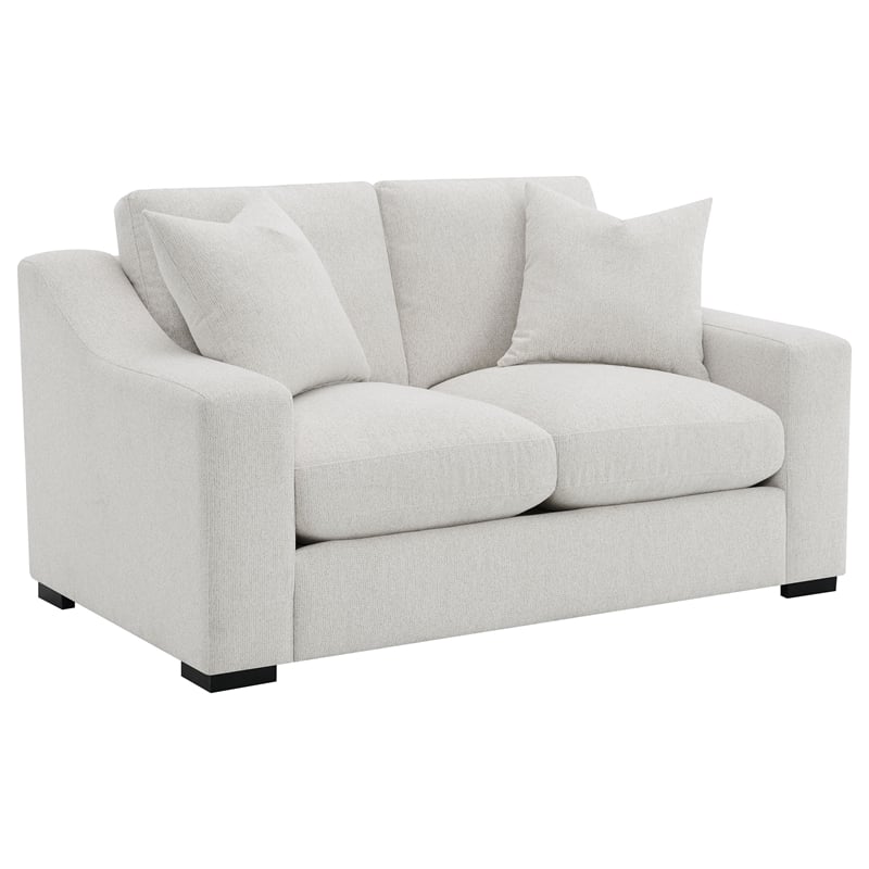 Pemberly Row 3-piece Fabric Upholstered Track Arm Sofa Set in Sand