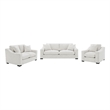 Pemberly Row 3-piece Fabric Upholstered Track Arm Sofa Set in Sand