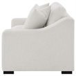 Pemberly Row Fabric Upholstered Curved Track Arm Loveseat in Sand
