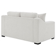 Pemberly Row Fabric Upholstered Curved Track Arm Loveseat in Sand
