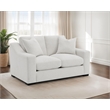 Pemberly Row Fabric Upholstered Curved Track Arm Loveseat in Sand
