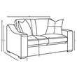 Pemberly Row Fabric Upholstered Curved Track Arm Loveseat in Sand